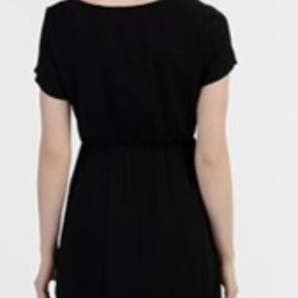 simple  cotton short sleeve black dress elastic wait sz LG San Francisco - Picture 10 of 16